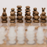 Orion Handmade Chess Set - Brown + White