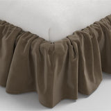 Mina Ruffle Platform Bed - Performance Velvet Walnut