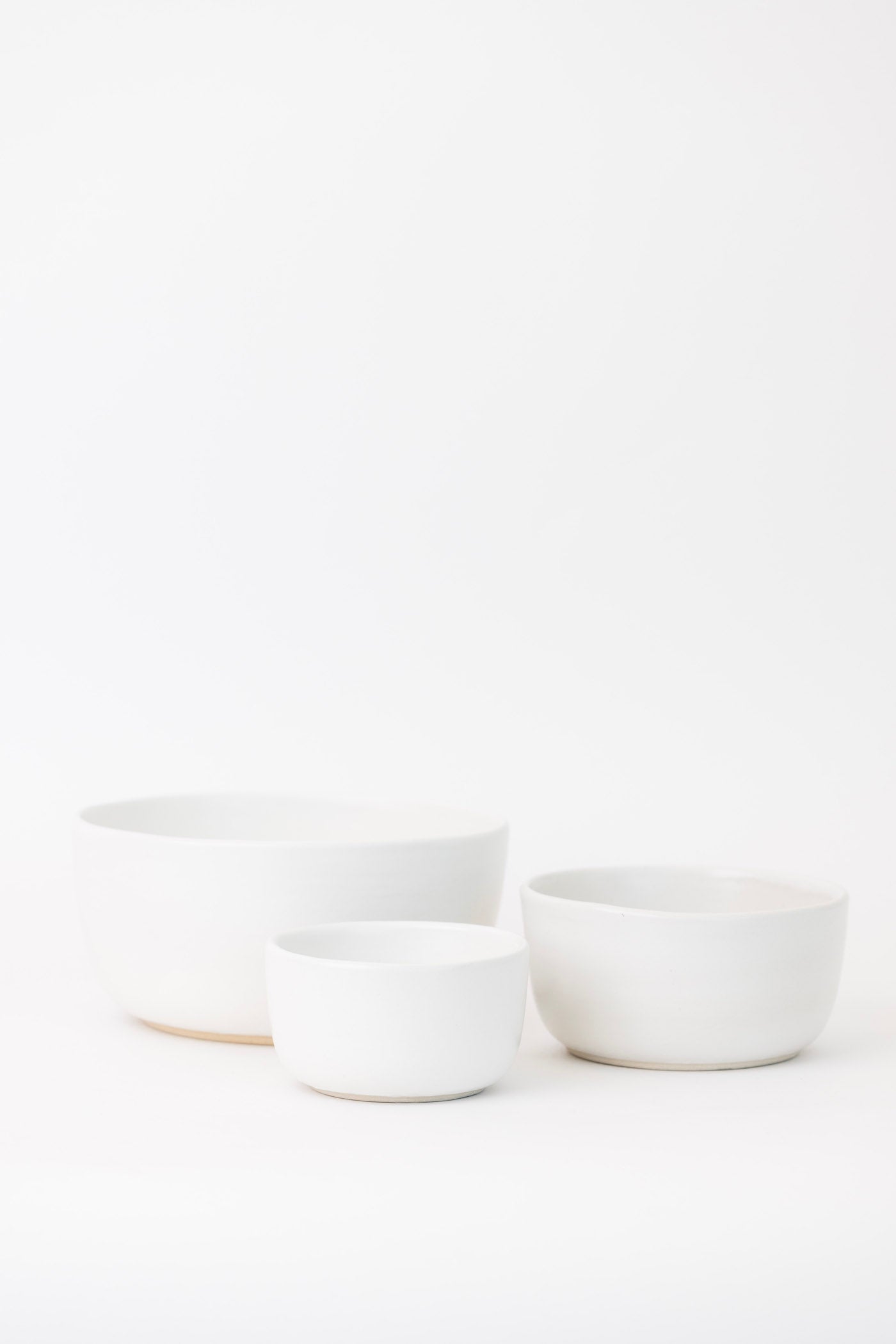 Wallace Nesting Bowls - Matte White - Set of 3 - THELIFESTYLEDCO Shop