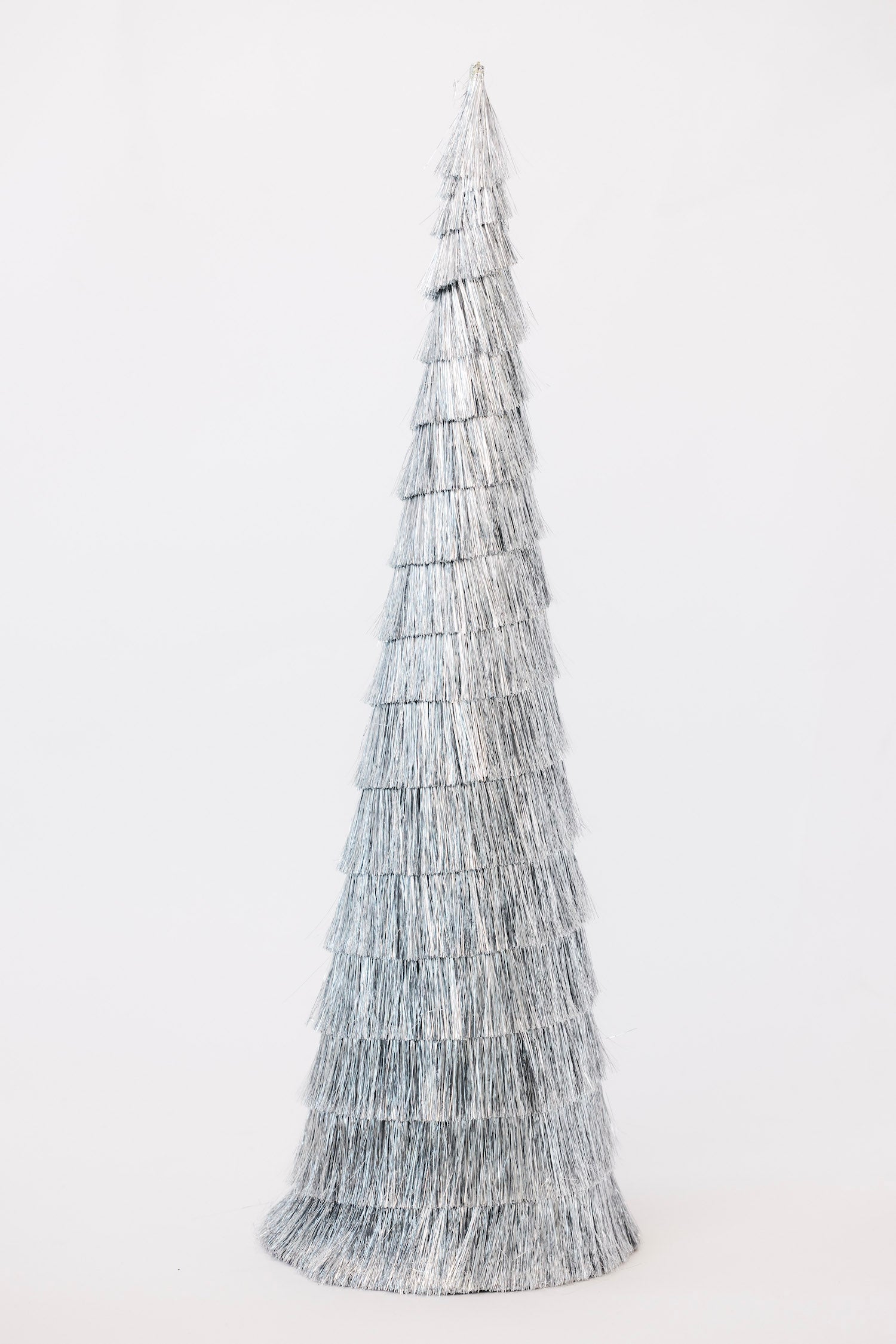 Silver Lining Tinsel Trees - Set of 2