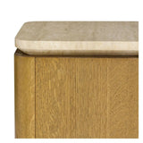 Marisol Oak & Travertine Side Table - 2 Finishes