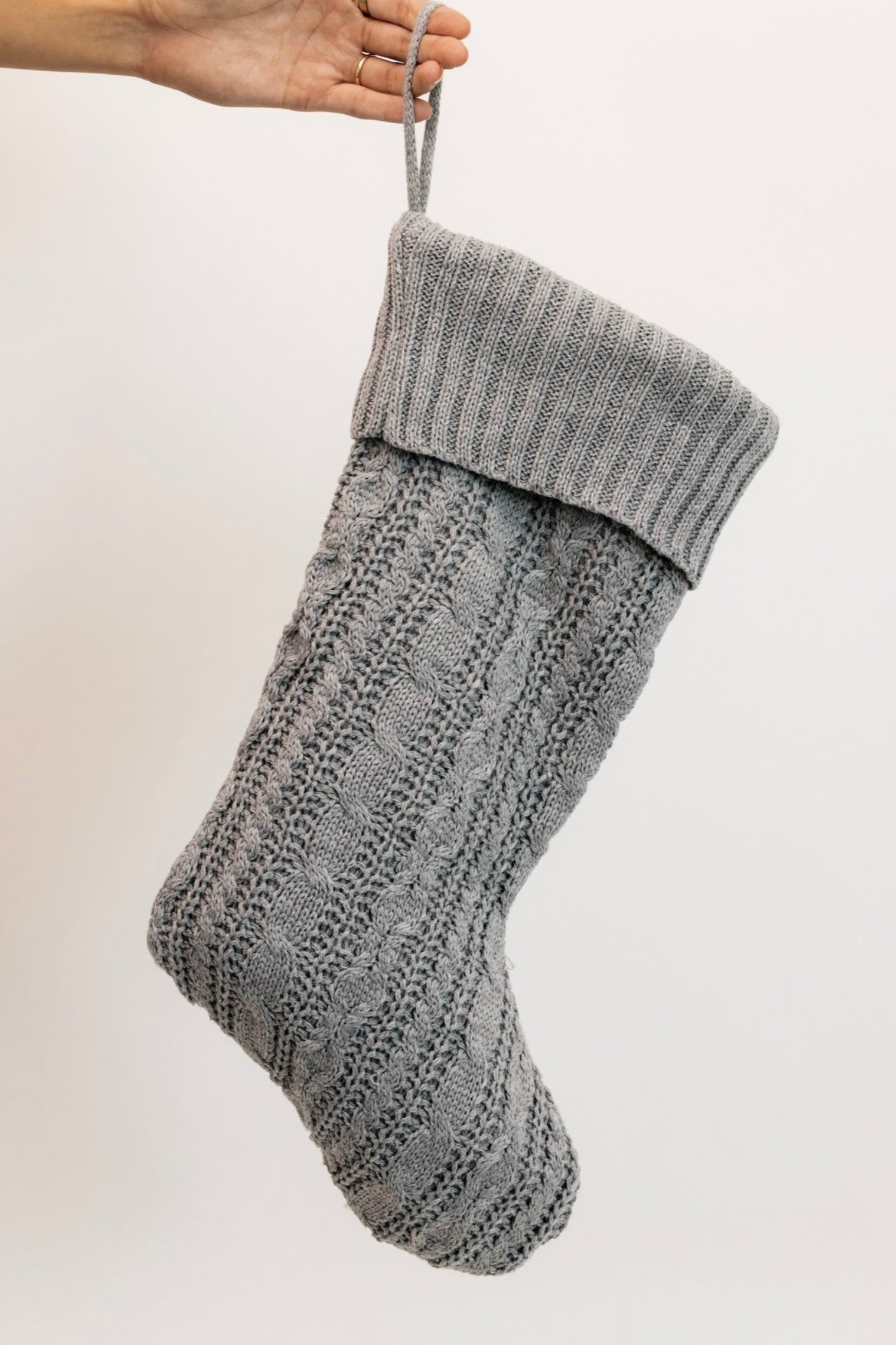 Down The Chimney Knit Stocking - Grey