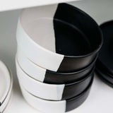 Dawson Stoneware Bowl - Matte Black/White - Set of 6