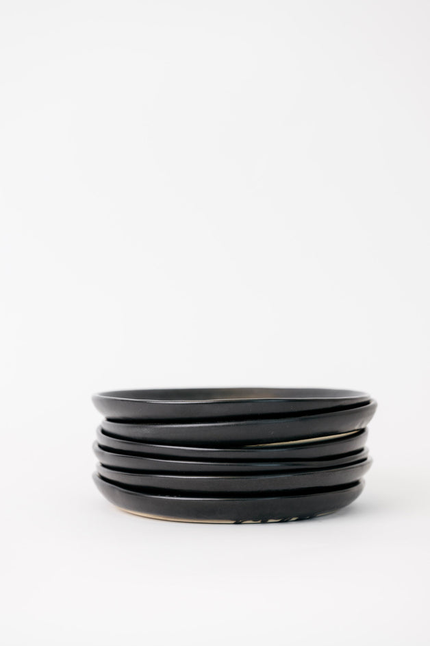 Dusk Appetizer Plate - Matte Black - Set of 6