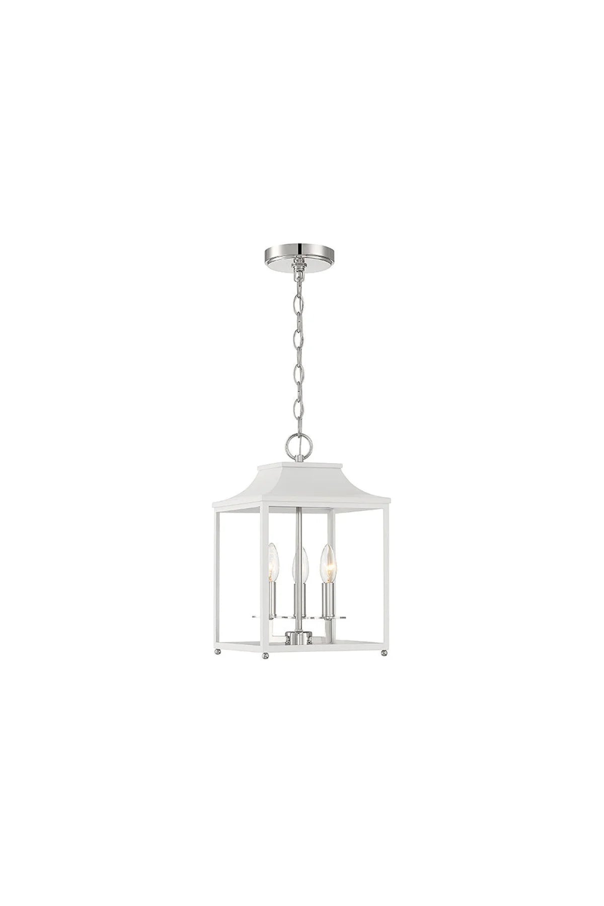 Rochester Pendant - White + Polished Nickel