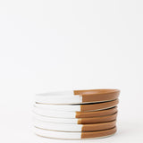 Waylon Appetizer Plate - Brown/White - Set of 6