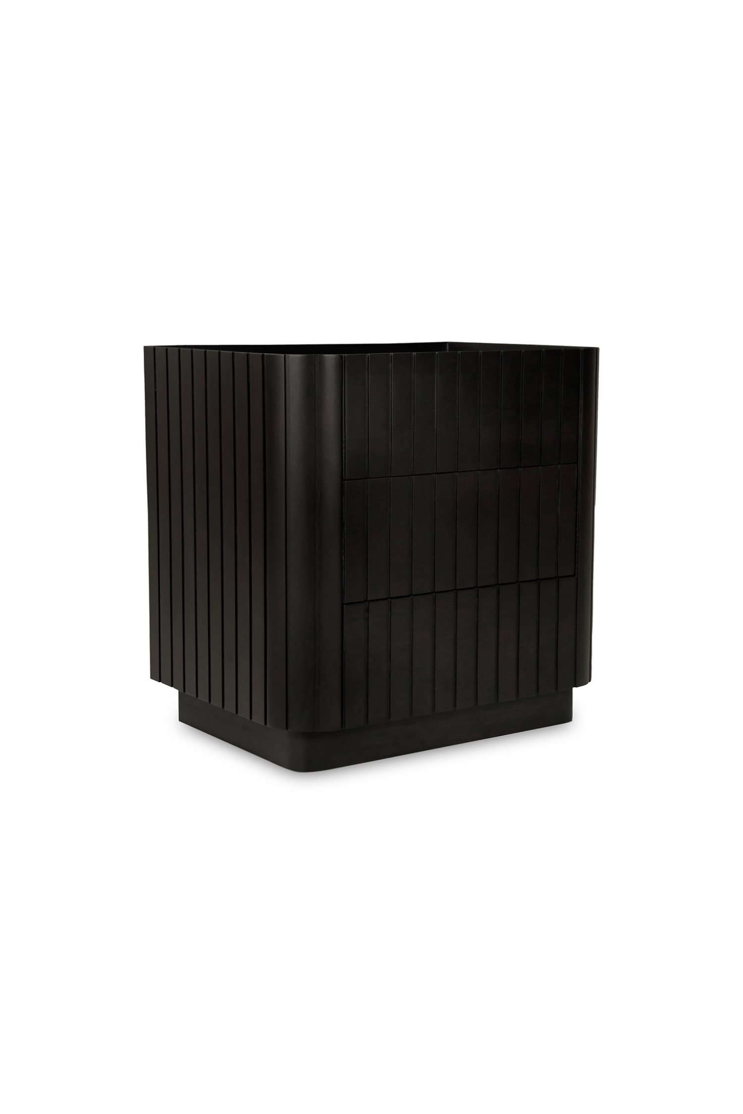 Povera 3 Drawer Nightstand - Black