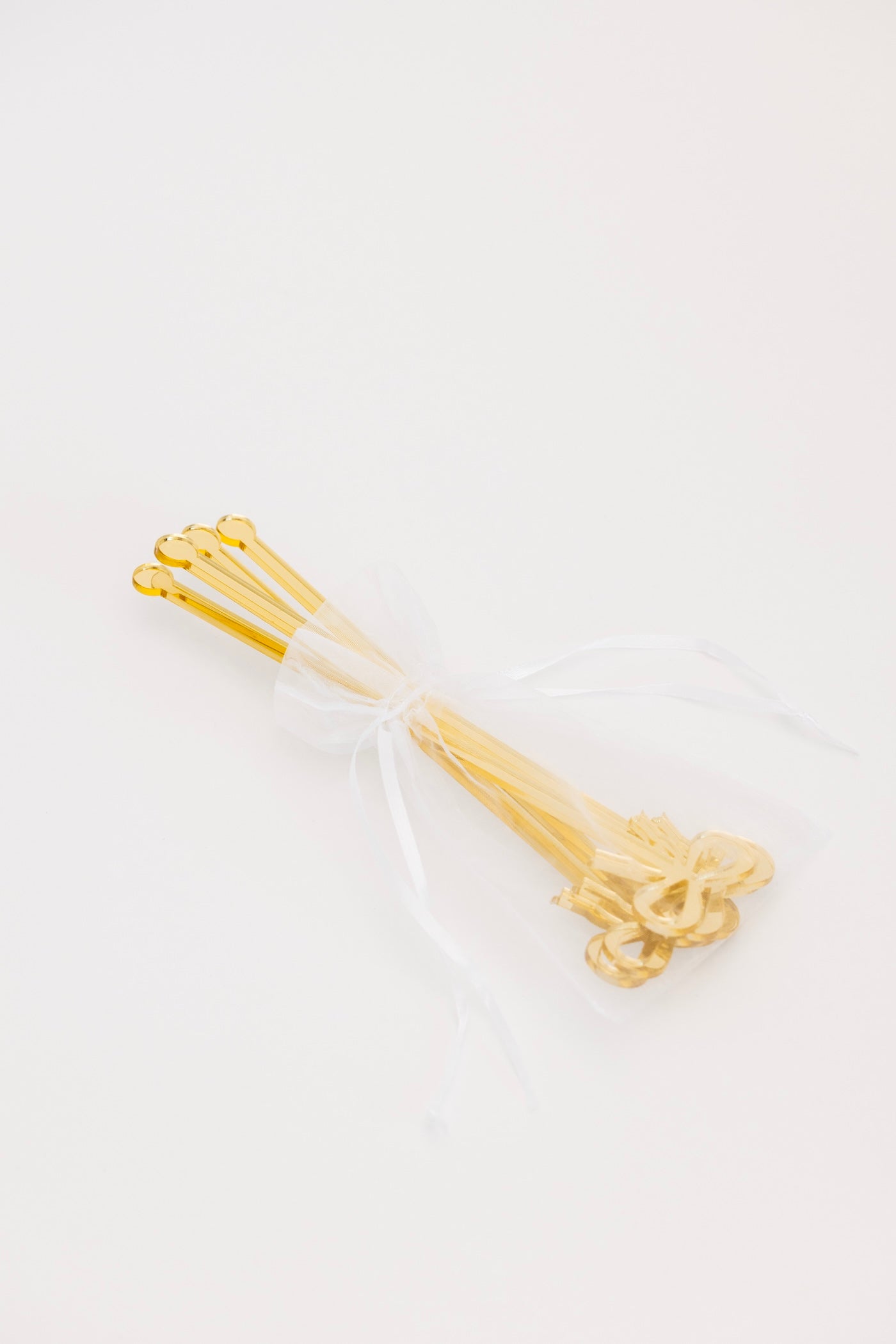 Twice As Nice Bow Cocktail Stirrer - Gold - Set of 5