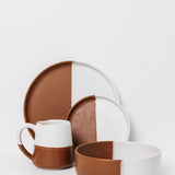 Waylon Appetizer Plate - Brown/White - Set of 6