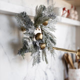 Flocked Pine Mini Wreath with Bells - 15"