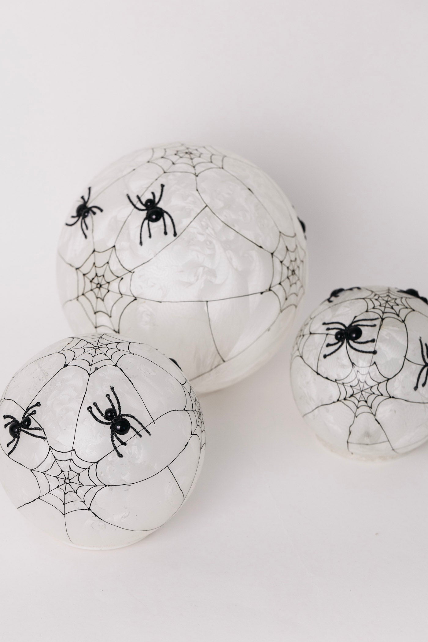 Black Widow Spider Web Orbs - Set of 3