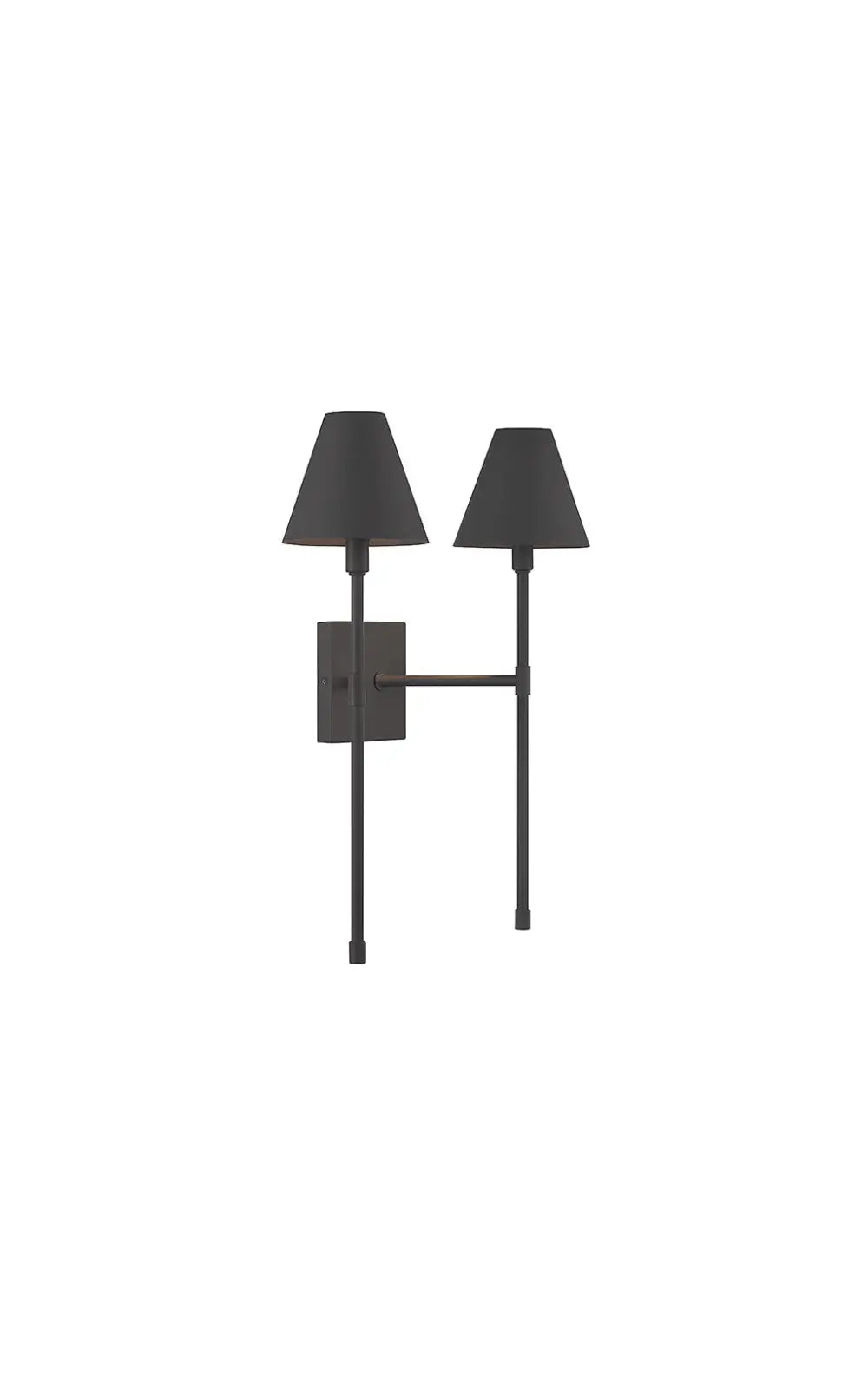 Jefferson 2-Light Wall Sconce in Matte Black