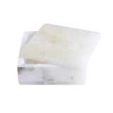 Keeper Alabaster Square Box - White
