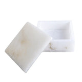 Keeper Alabaster Square Box - White