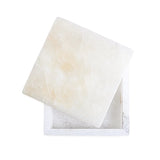 Keeper Alabaster Square Box - White