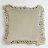 Hepburn Velvet Ruffle Pillow - Beige - 20.5"x20.5"