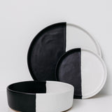 Dawson Stoneware Bowl - Matte Black/White - Set of 6