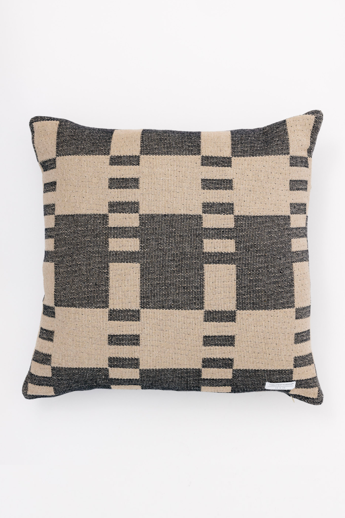 Proper Stripe Pillow - Black + Tan - 2 Sizes