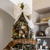 Oversized Velvet Bow - Cream