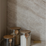 Bubble Glass Canister with Wooden Spoon - 3 Sizes