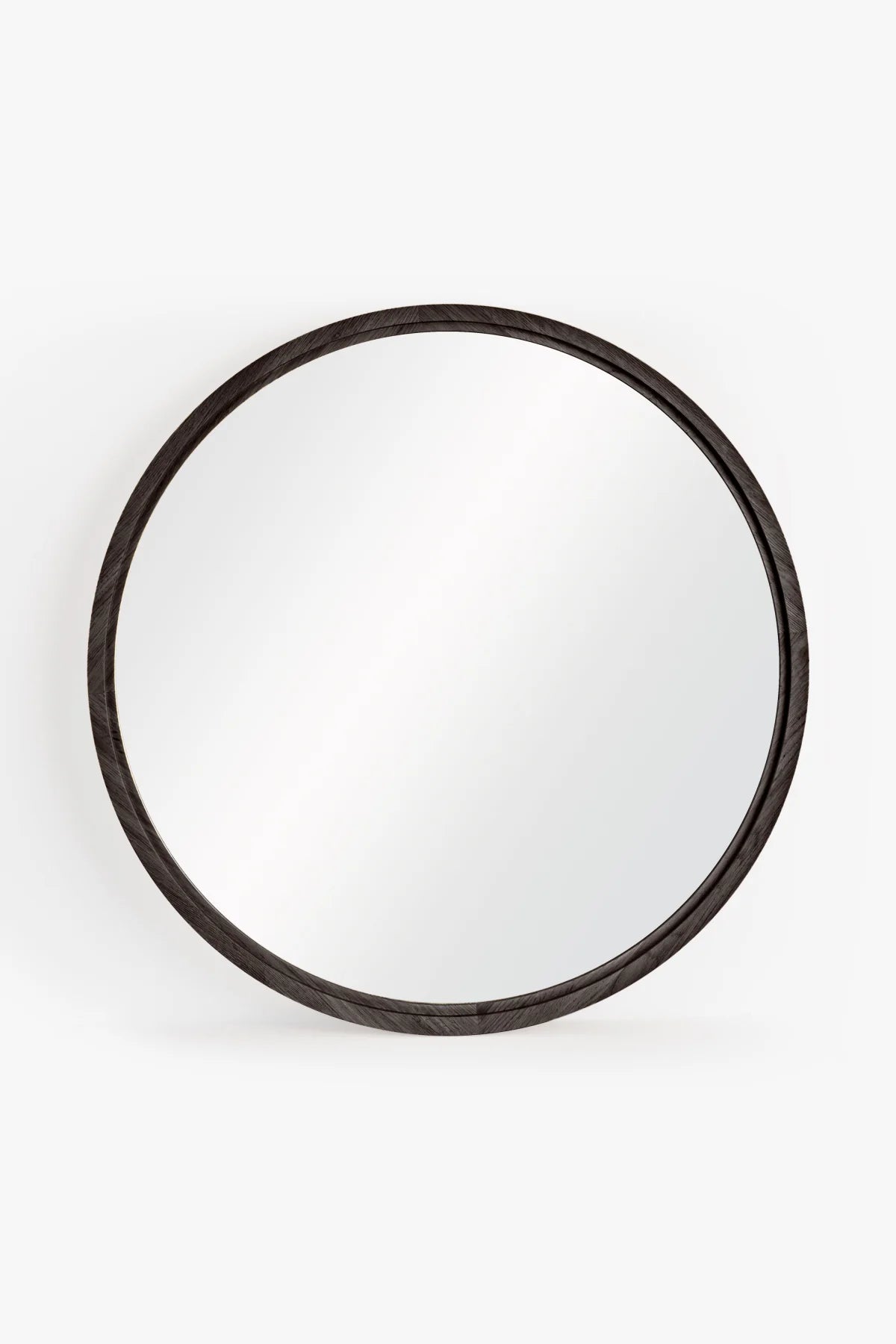 Bennie Round Mirror - Charcoal Oak