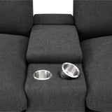 Collins Reclining Home Theater Seating dark gray sofa with two cup holders