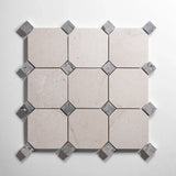 Crema Octagon Mosaic Tile by Castelli Marble