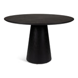 Mona Wooden Round Dining Table - Black
