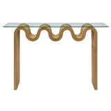 Ondine Glass Top 50" Console Table - Natural