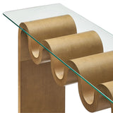 Ondine Glass Top 50" Console Table - Natural
