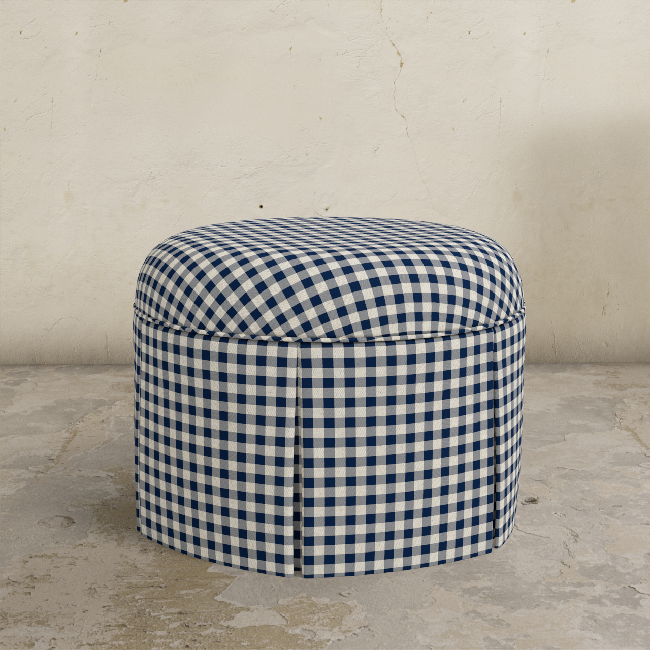 Ely Skirted Ottoman
