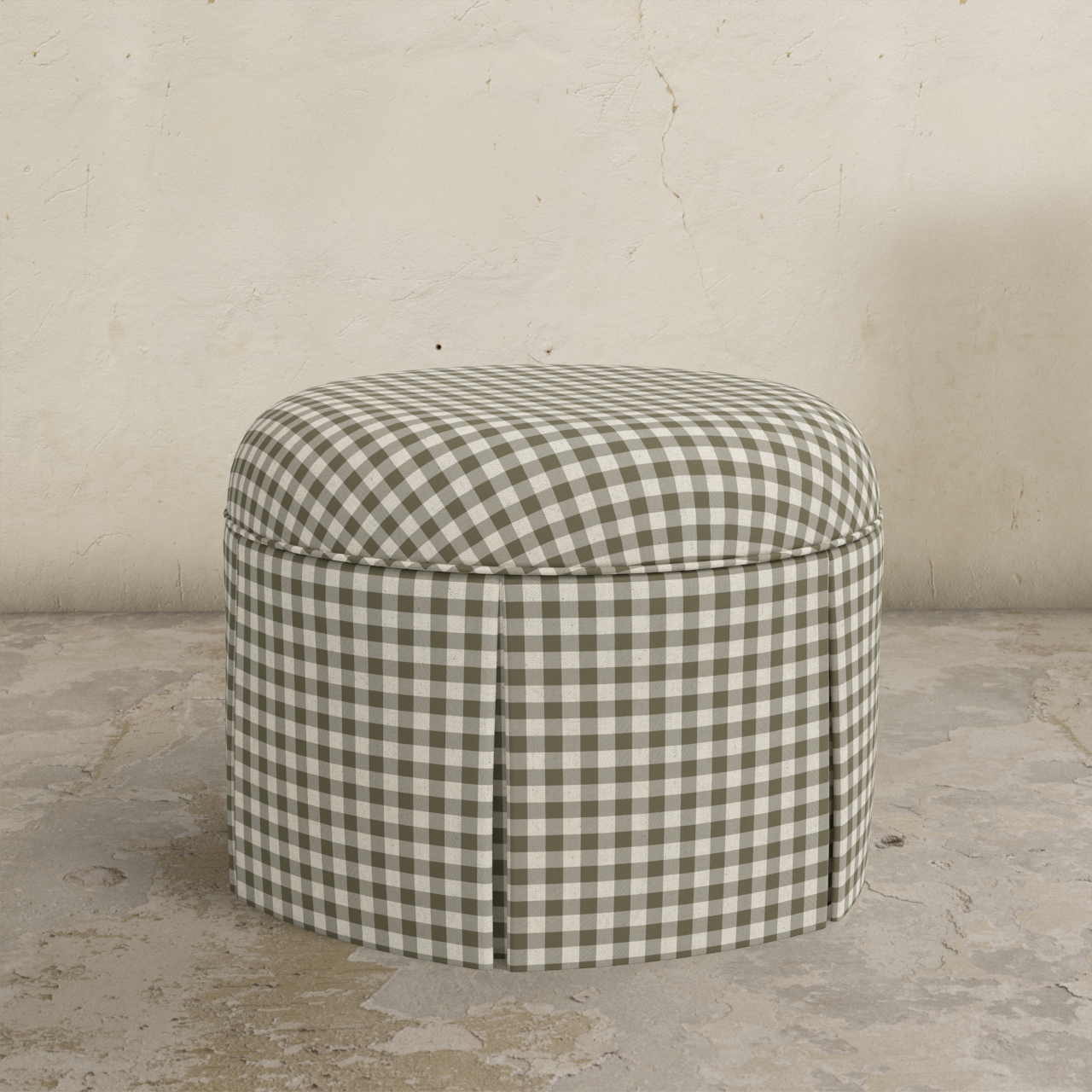 Ely Skirted Ottoman