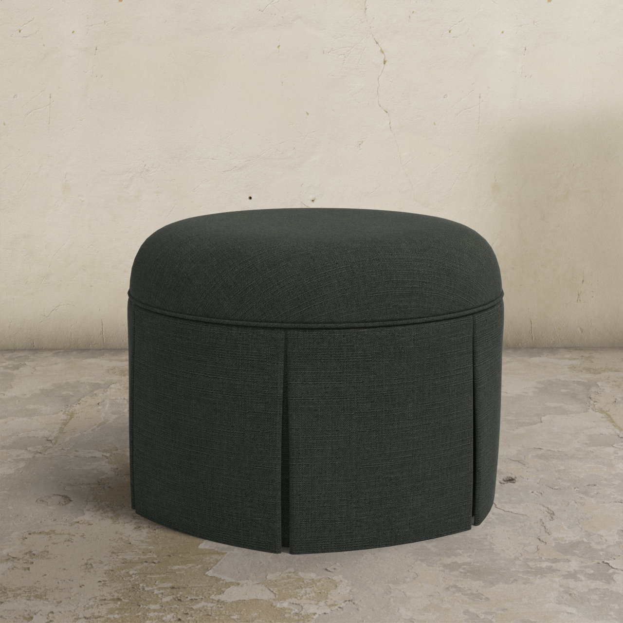 Ely Skirted Ottoman