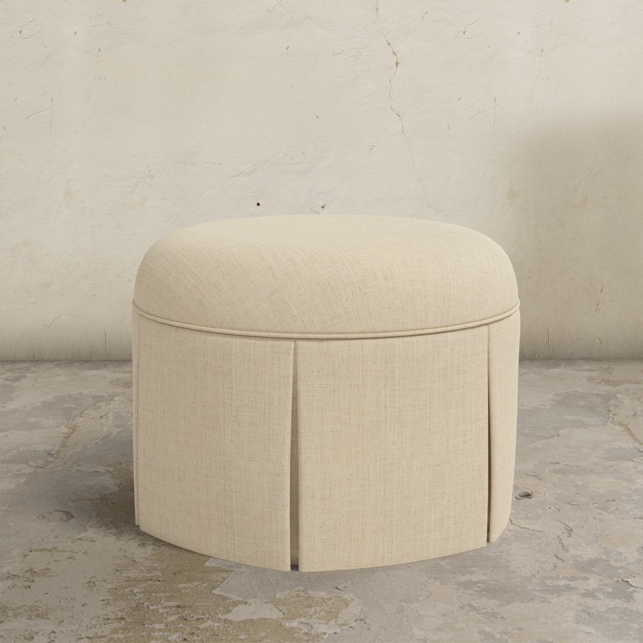 Ely Skirted Ottoman