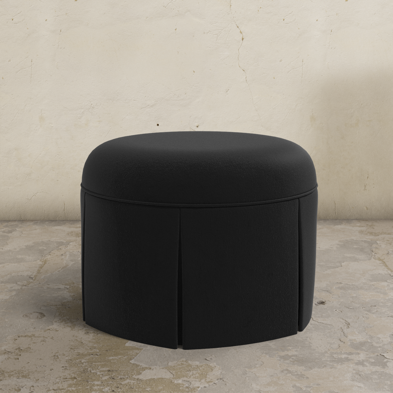 Ely Skirted Ottoman