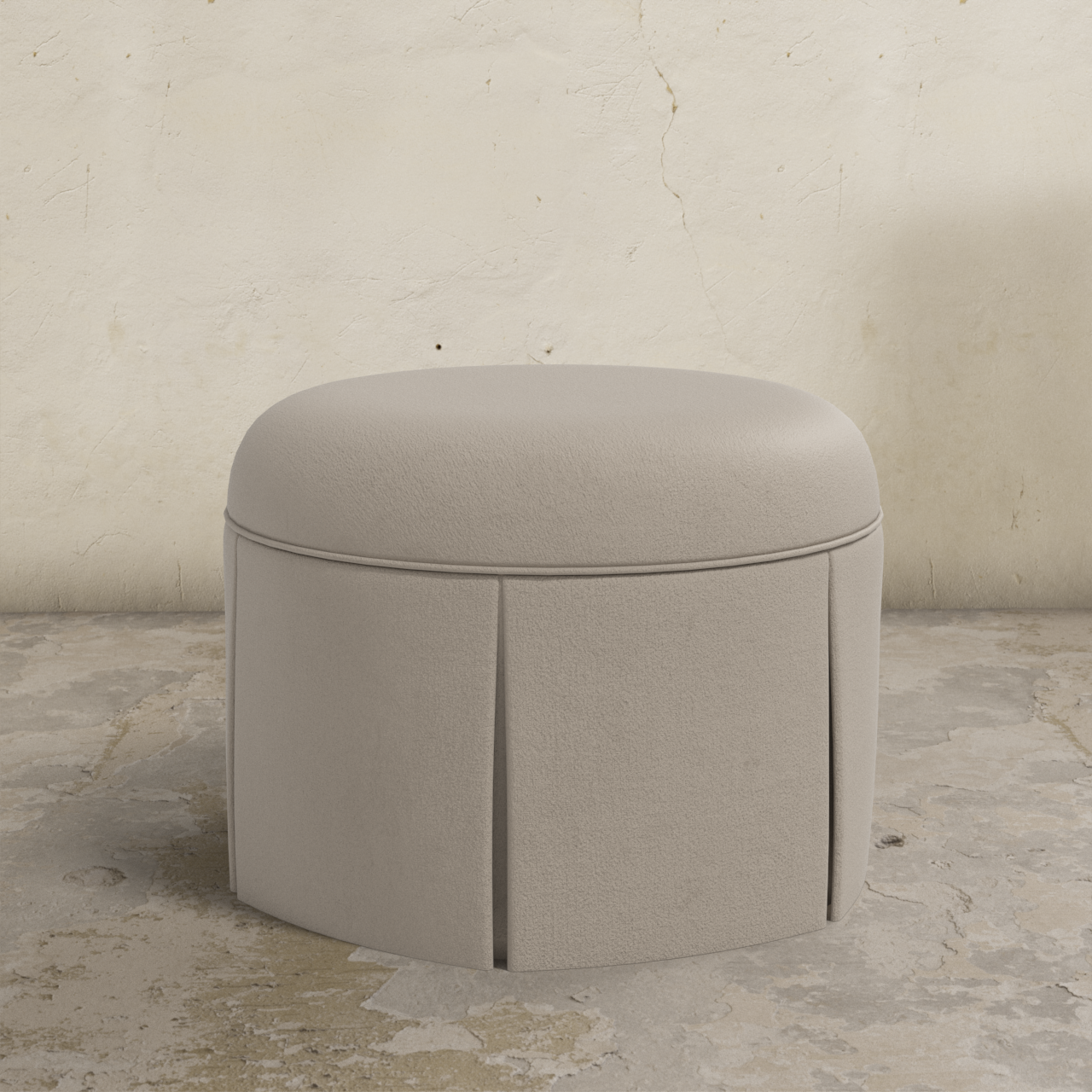 Ely Skirted Ottoman