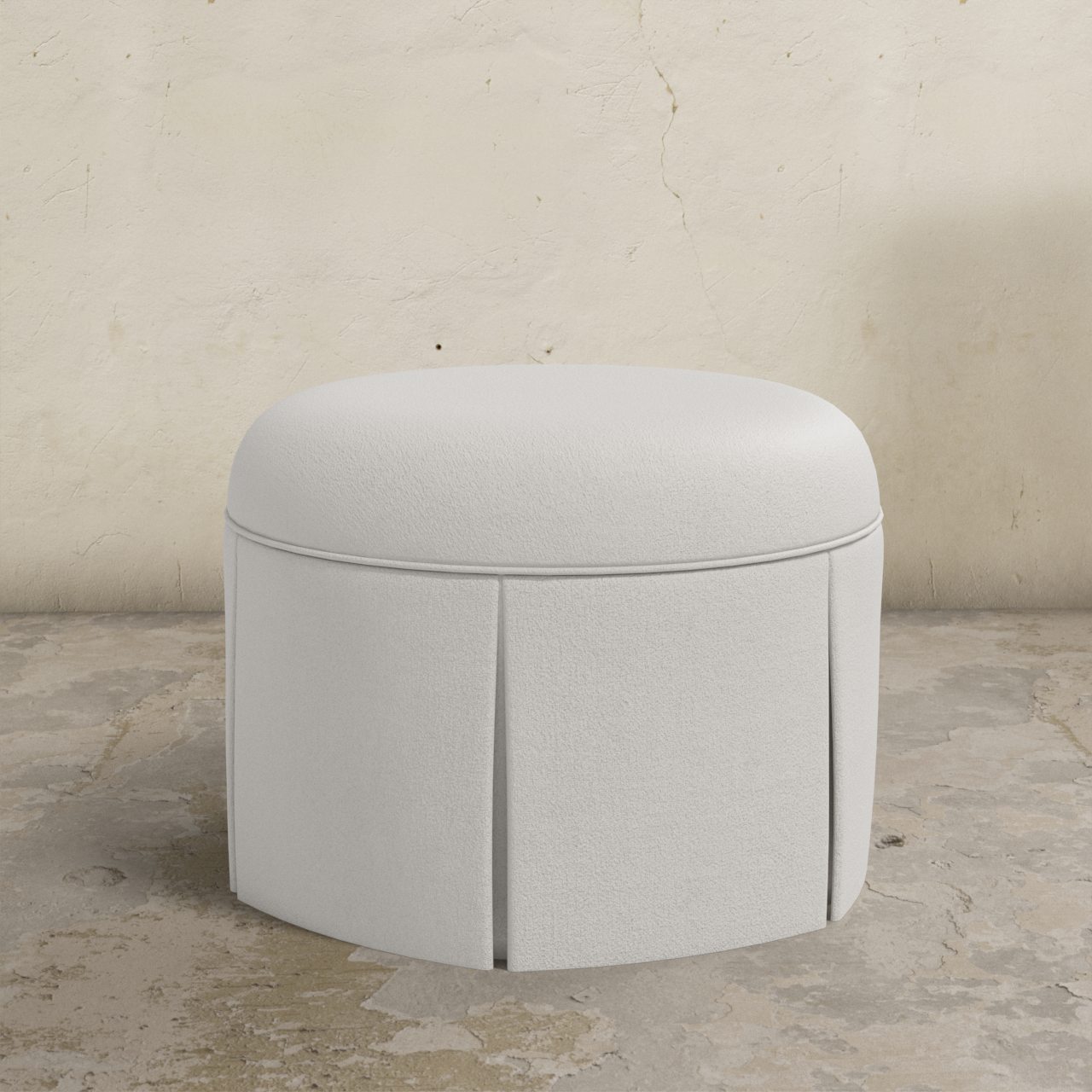 Ely Skirted Ottoman