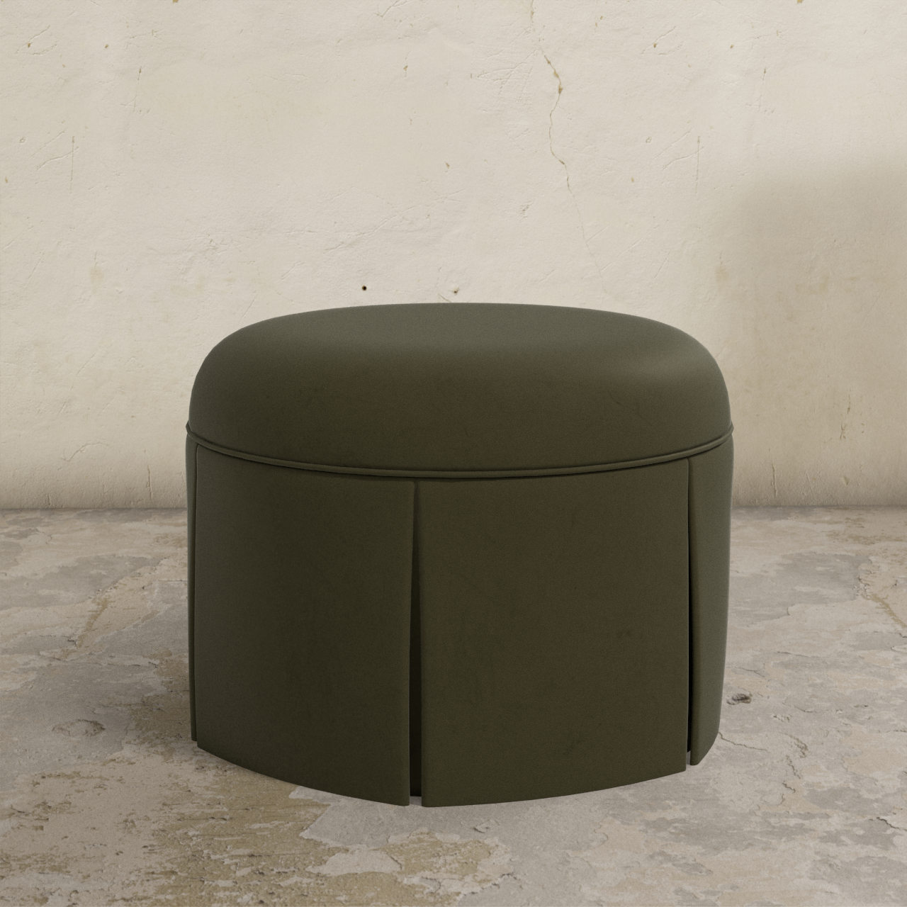 Ely Skirted Ottoman