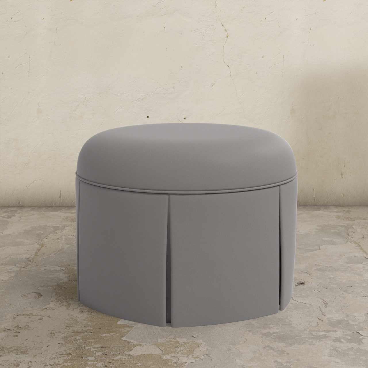 Ely Skirted Ottoman