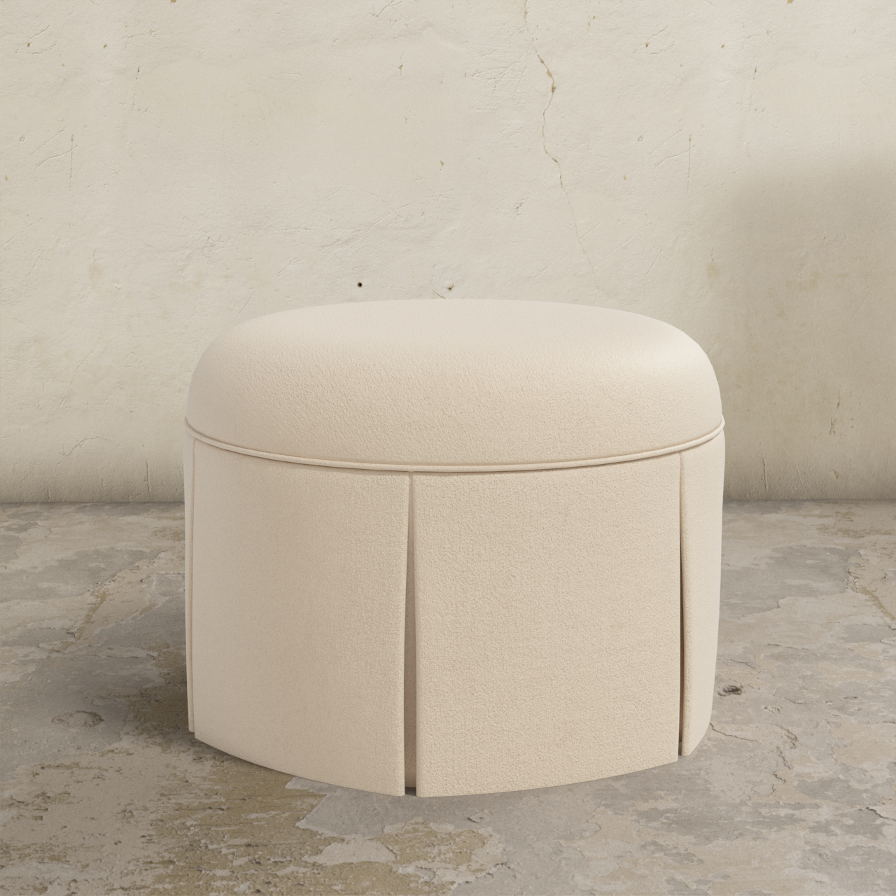 Ely Skirted Ottoman