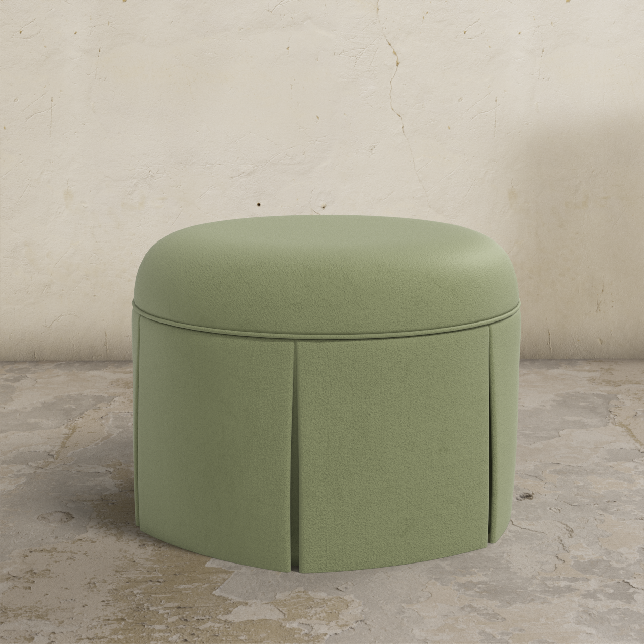 Ely Skirted Ottoman