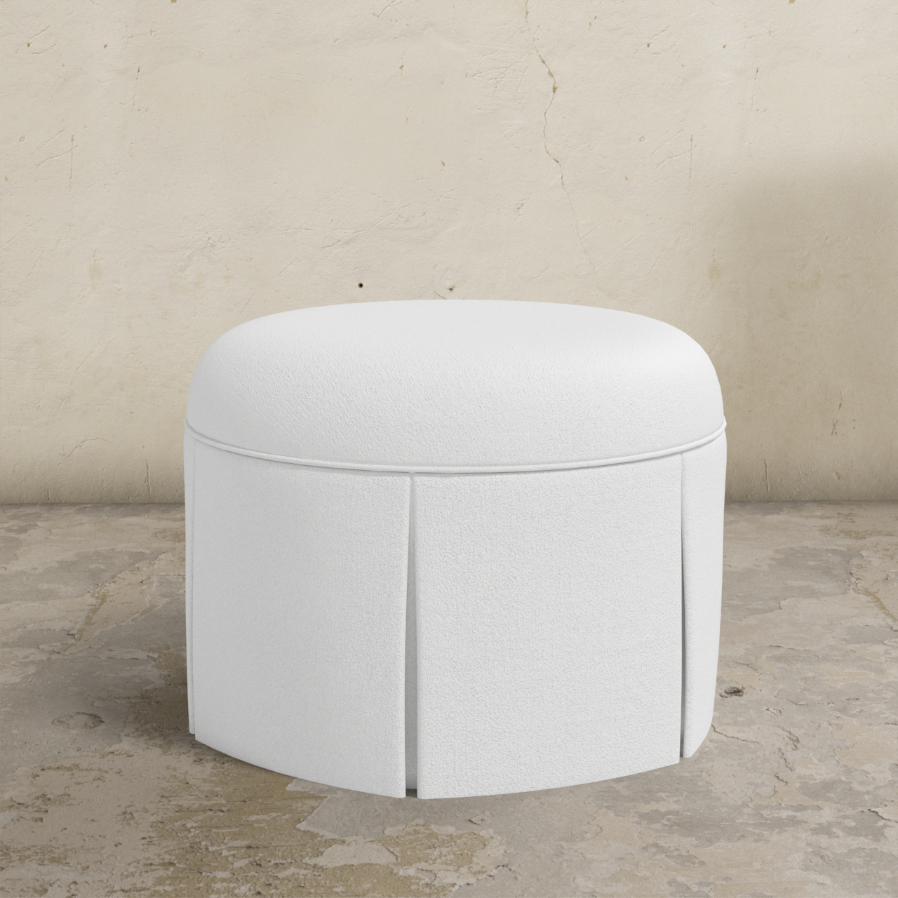 Ely Skirted Ottoman