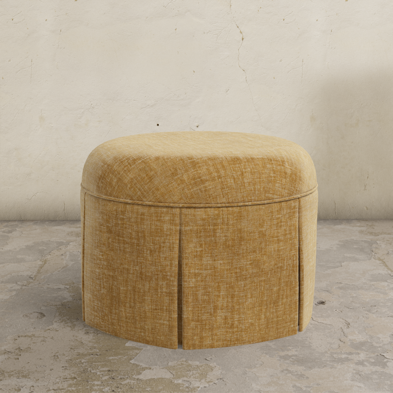 Ely Skirted Ottoman