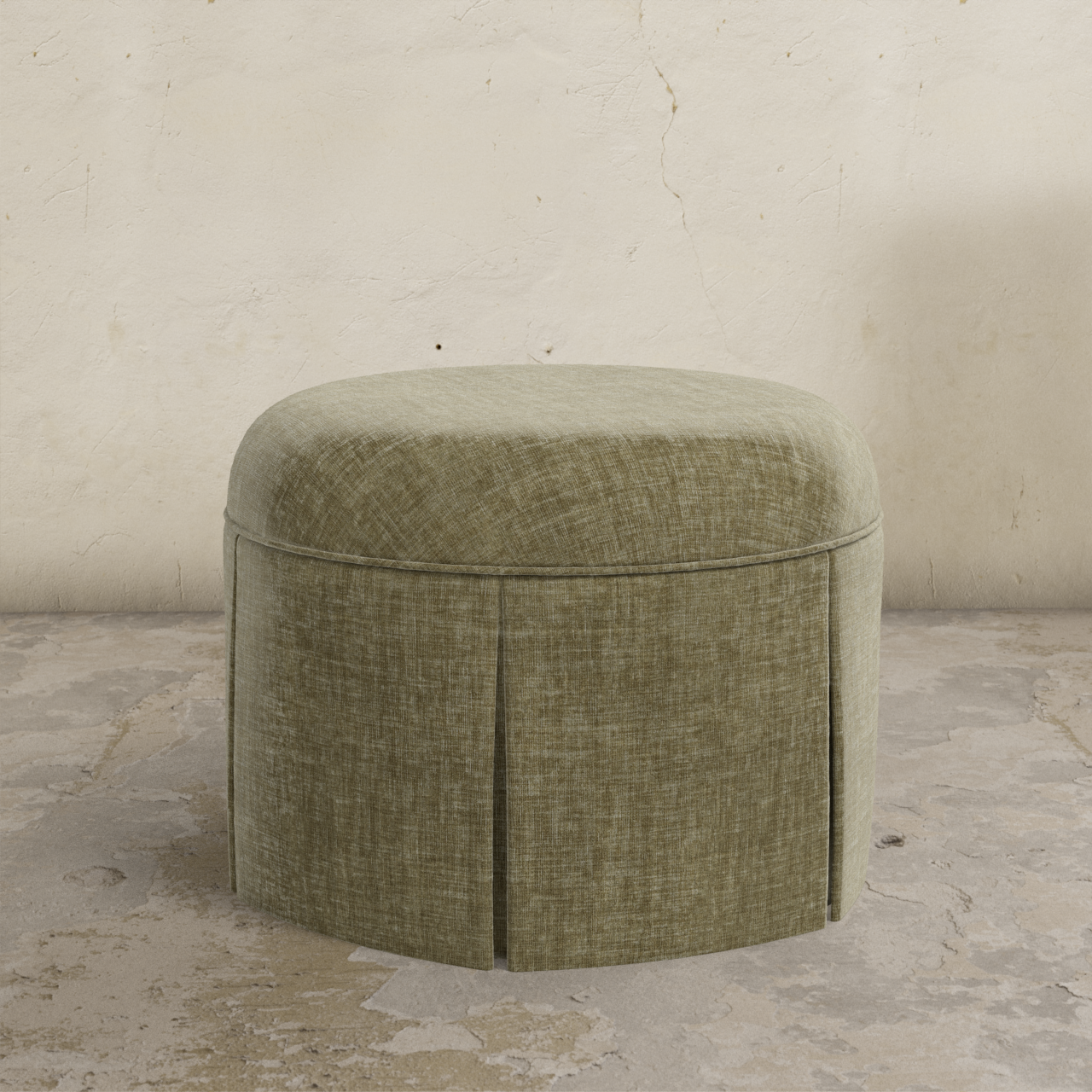 Ely Skirted Ottoman