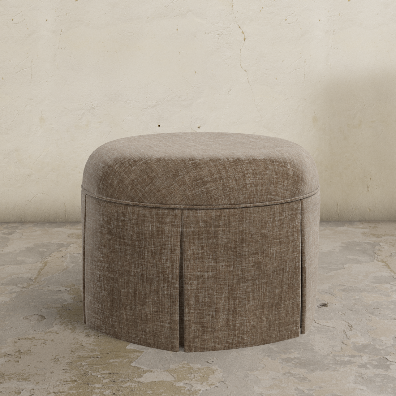 Ely Skirted Ottoman
