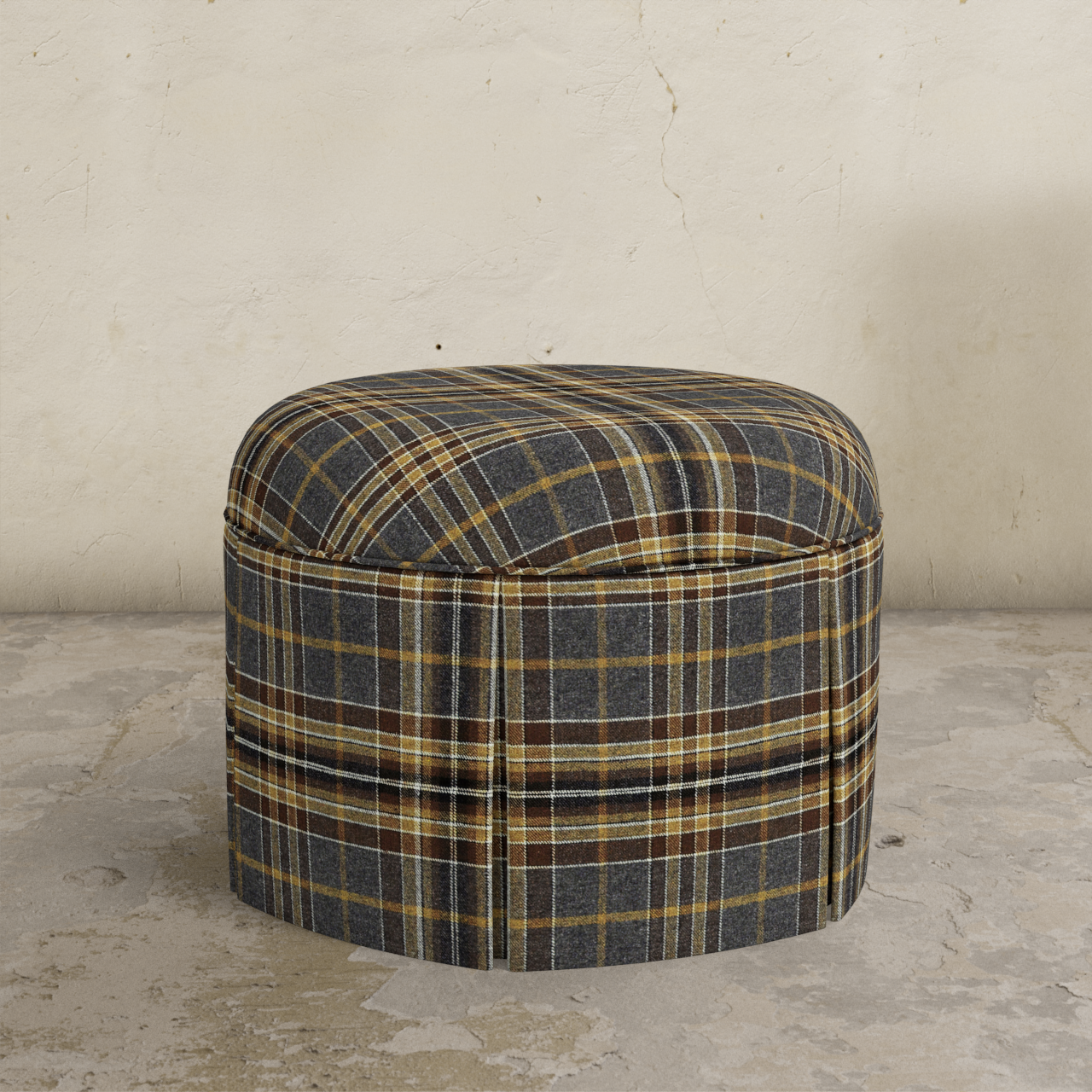 Ely Skirted Ottoman