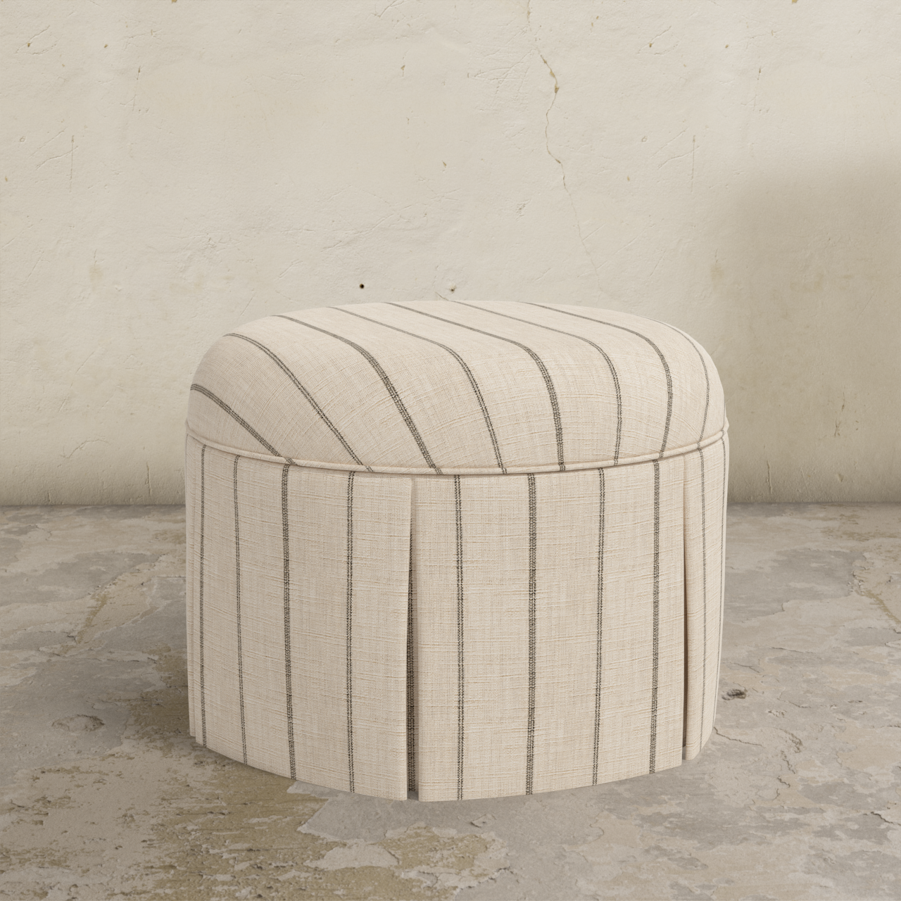 Ely Skirted Ottoman