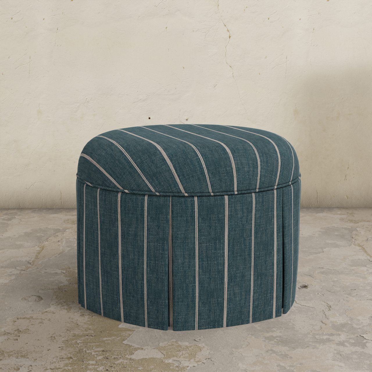 Ely Skirted Ottoman
