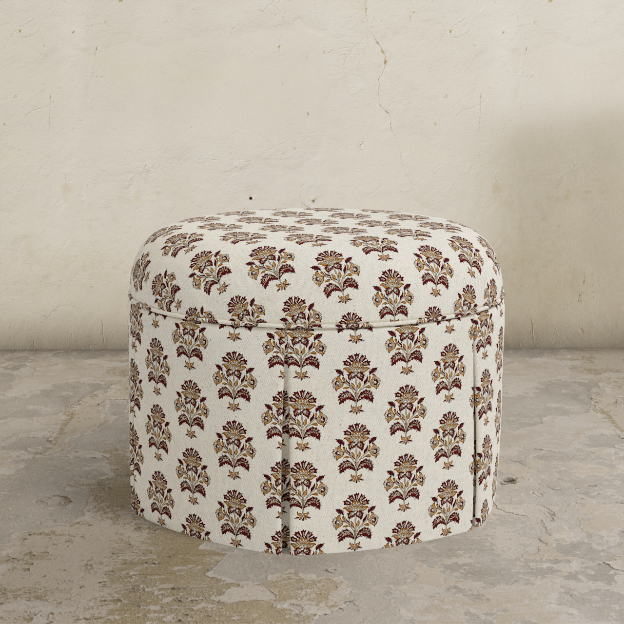 Ely Skirted Ottoman