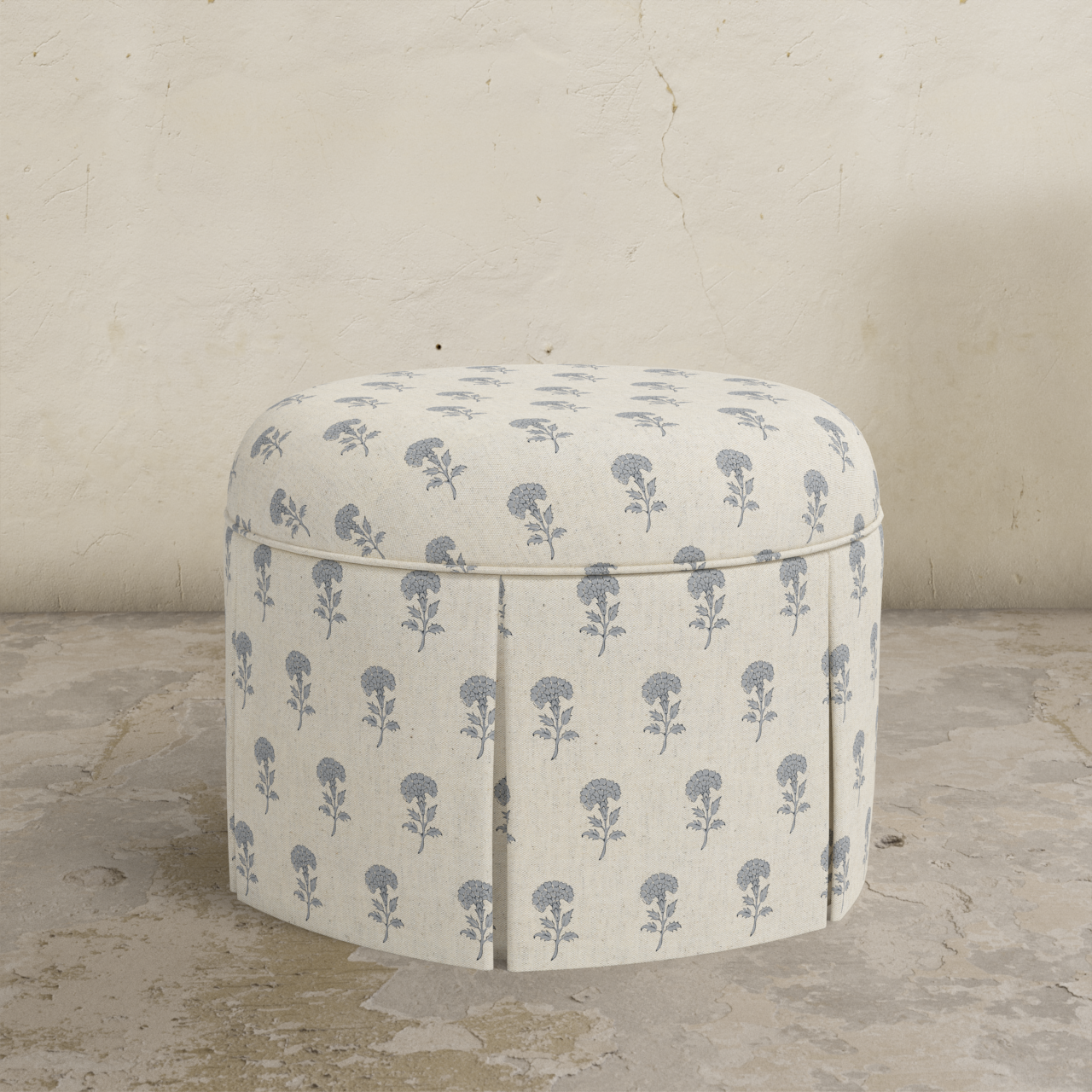 Ely Skirted Ottoman